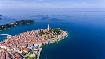 Kroatien Istria Rovinj from air
