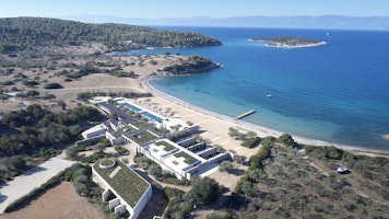 Amanzoe Amanzoe, Greece - Beach Club Aerial View_High Res_16231